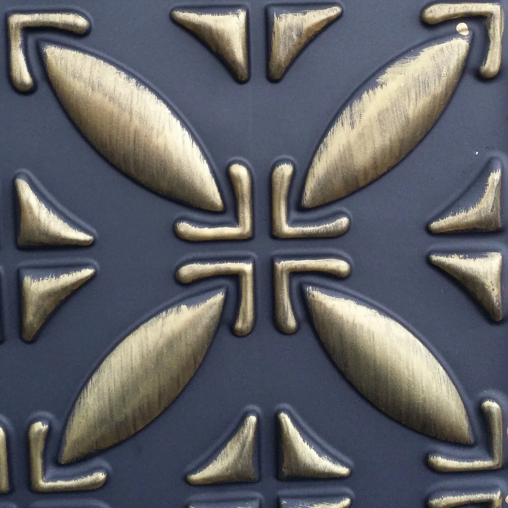 PLB38 Faux tin 3D wall panels black gold 3D embossed store shopping pub cafe club decor wall panels