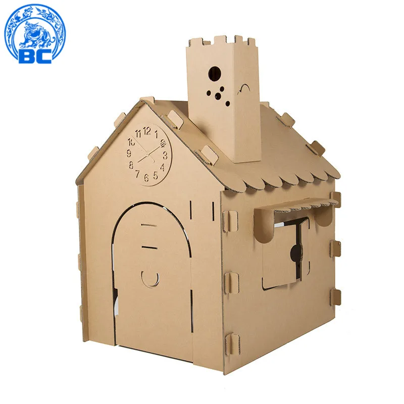 
Factory supplies interesting creative handmade art Cardboard house for kids DIY drawing 