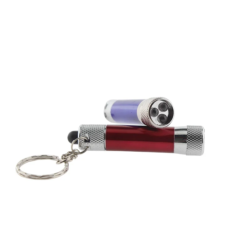 Promotional Gifts 3 LED Small Custom Mini Flashlight Keychain With Key chain