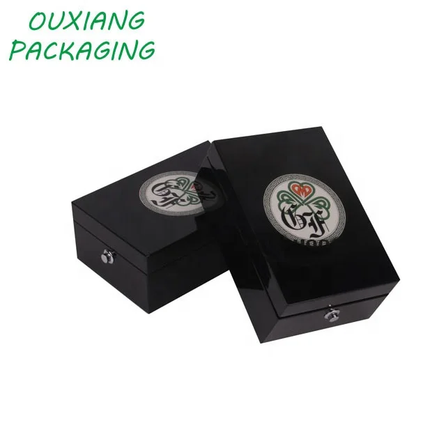 USA market hot sale luxury piano black lacquer finish perfume bottle gift box