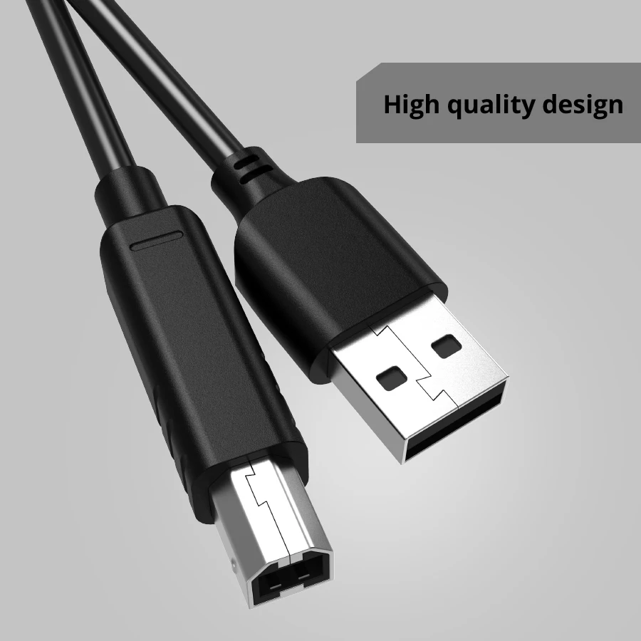 USB Printer Cable USB Type A Male to B Male USB 2.0 Cable Printer 1M black