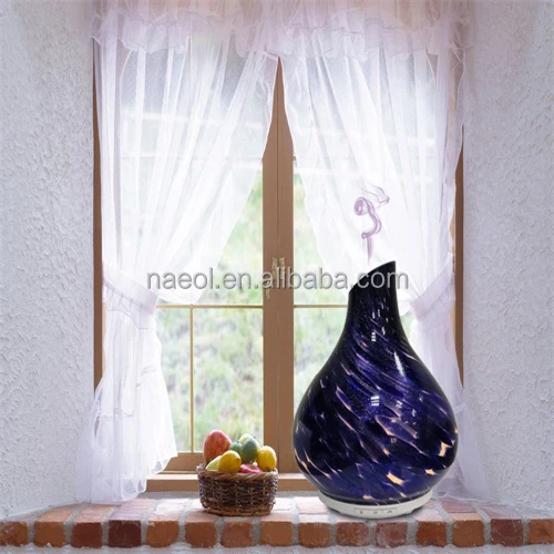 
Seven LED light changing popular unique vase shaped glass aroma diffuser 