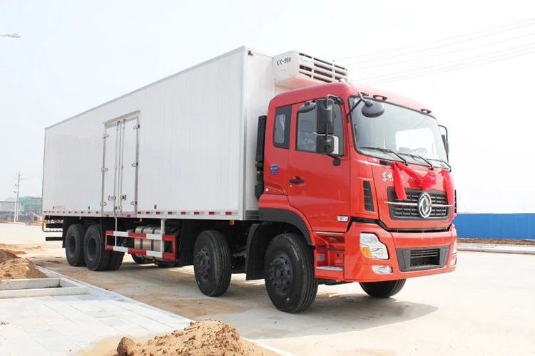 Dongfeng 8X4 350Hp 59.2M3 20 Ton Complicated Road Condition Lightweight Design Refrigerator Freezing Van Cargo Truck