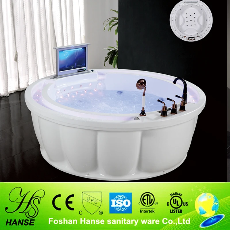HS-B239 Популярные продажа гидро массаж freestanding 2 человек круглой ванной