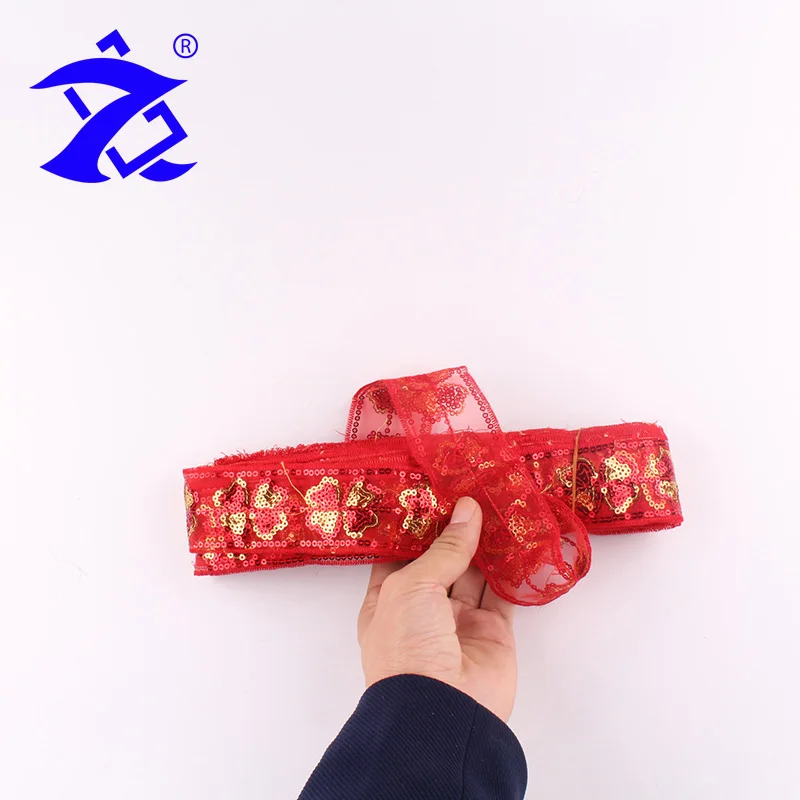 Factory Direct Price Custom Made Butterfly Sequins National Style Embroidery Flower Lace