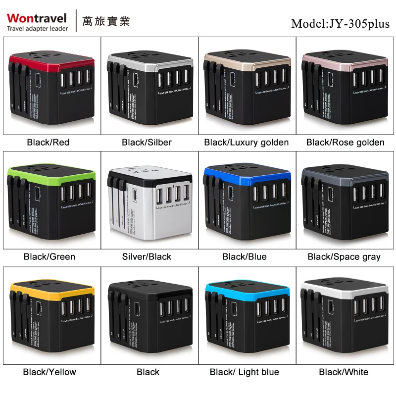 Универсальное зарядное устройство Wontravel 5 6a Type C USB-адаптеров для путешествий многоштепсельный адаптер рекламные подарки
