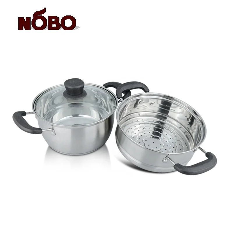 Premium Quality Heavy Duty Optima Steamer Insert Stainless Steel Steamer Pot Set with Double Bottom