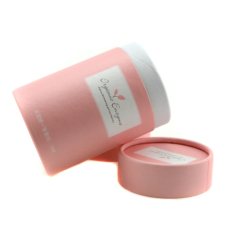 Round pink cardboard box decorated cylinder cardboard boxes