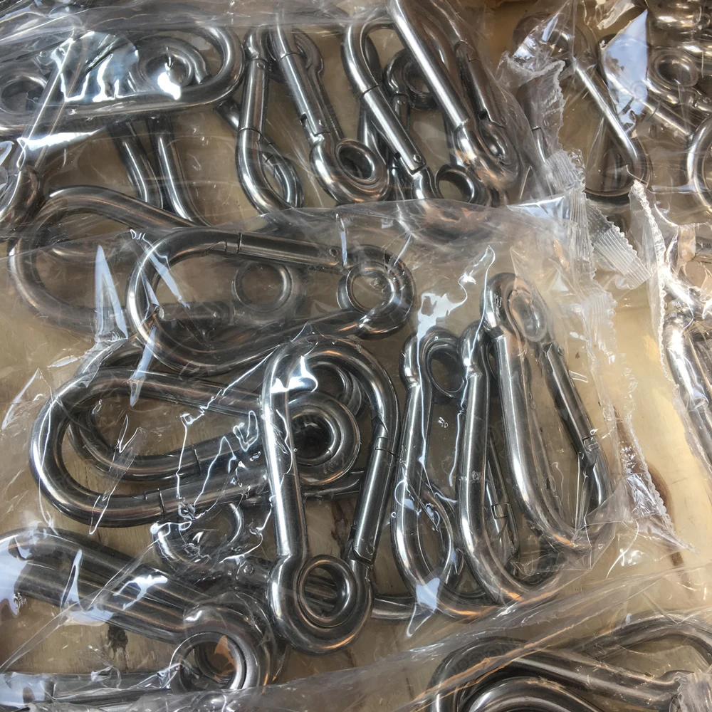 Stainless steel Rigging hardware with screw and eye carabiner hook