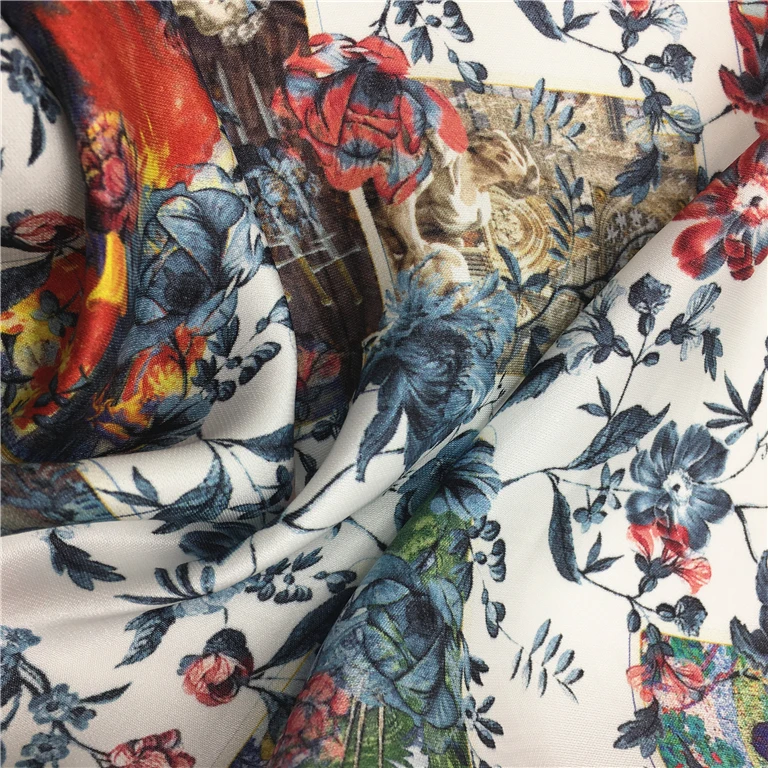 Latest design wholesale factory direct digital printing italian fabric silk