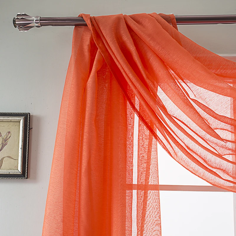 USA window scarf sheer curtain hotsale transparent voile simple valance curtain