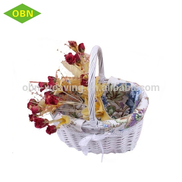 
 Маленькая плетеная корзина, Детская подарочная корзина, белая плетеная корзина  