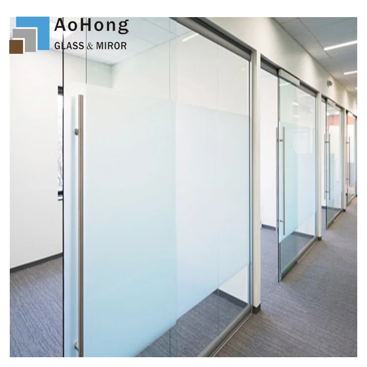 Milky White Laminated Glass Manufacturer Office Laminated Glass Partition  Wall Panel