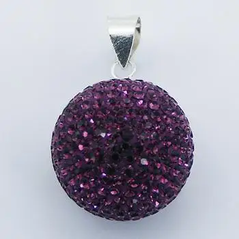 925 серебра 925 кристалл кулон темно-фиолетового блеск