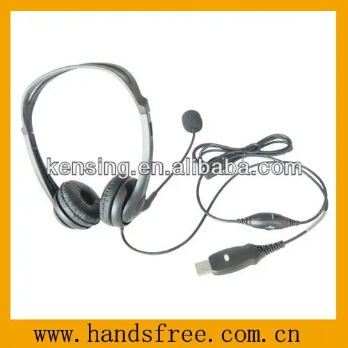 binaural call center headset with noise canceling microphone
