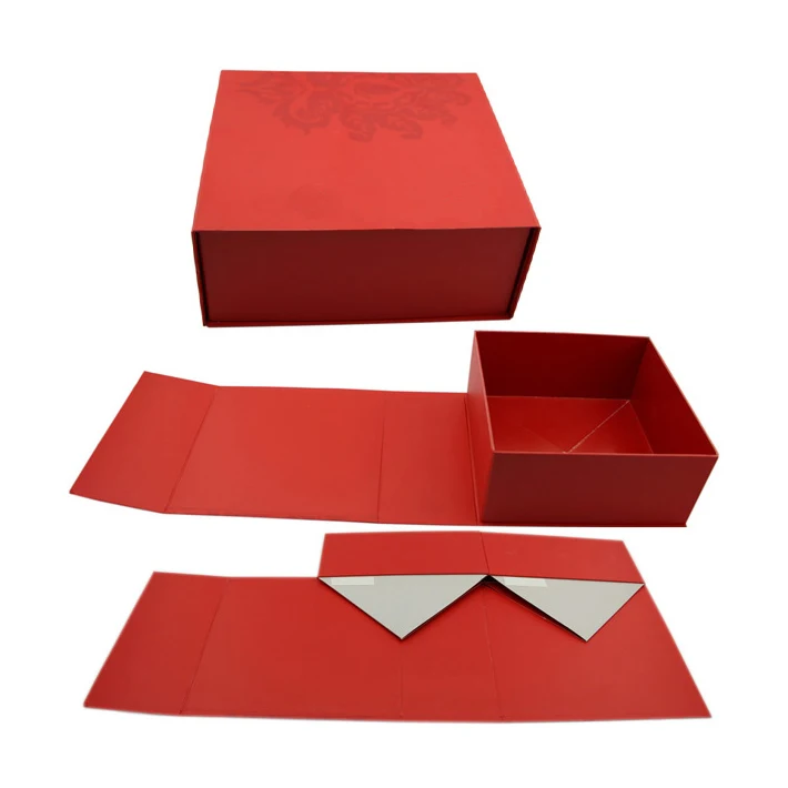 Customized red cardboard underwear magnetic paper packing boxes