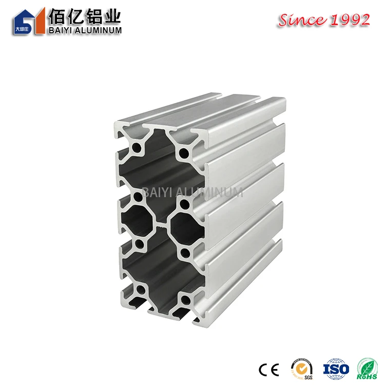 Черный анодированный алюминиевый профиль для экструзии 80 мм x 20 мм