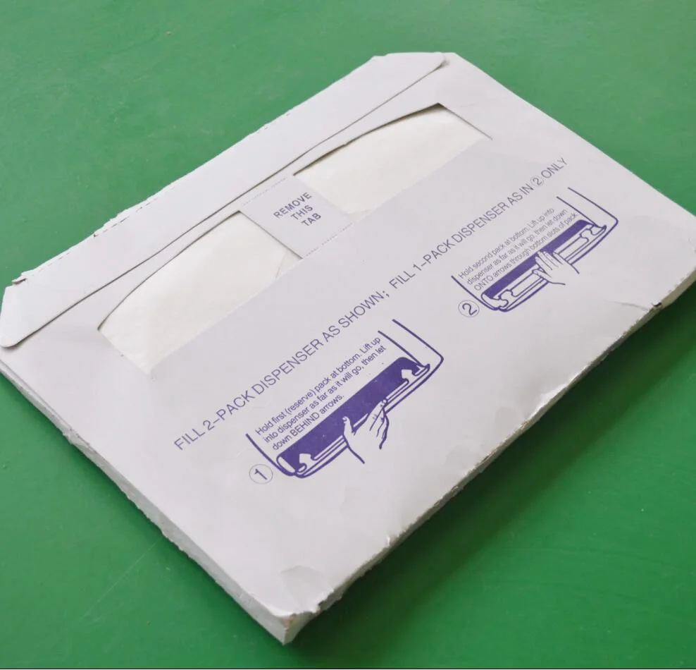 1/2 fold white disposable flushable paper toilet seat cover