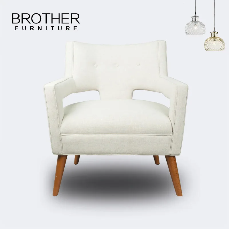 New products in 2022 Modern office furniture reception room white single sofa accent chair fabric