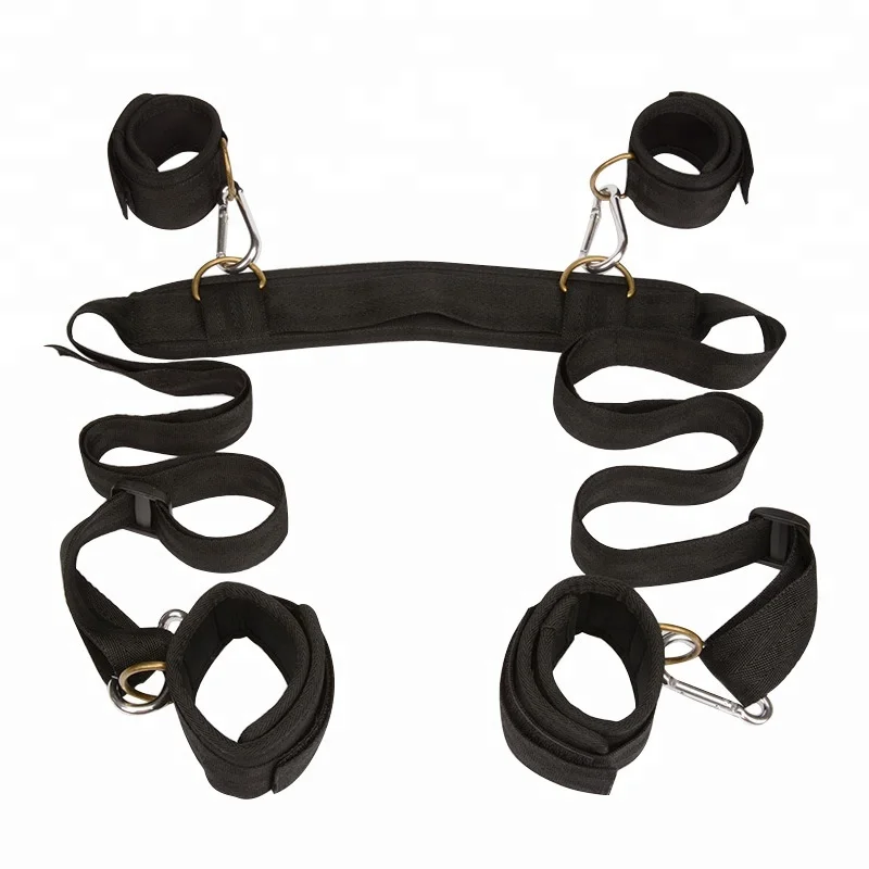 Neck Handcuffs Ankle Cuff Straps Leg Open Bed Bondage Adult Games BDSM Bondage Restraints Fetish Kit For Women Couple