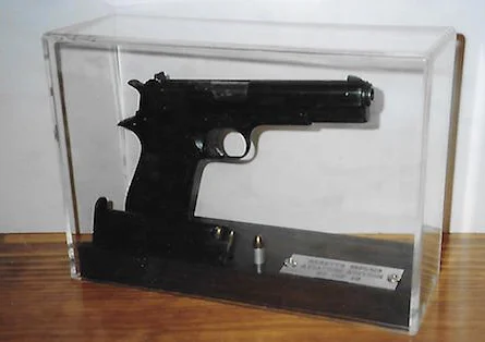 Clear customize acrylic gun display case with base