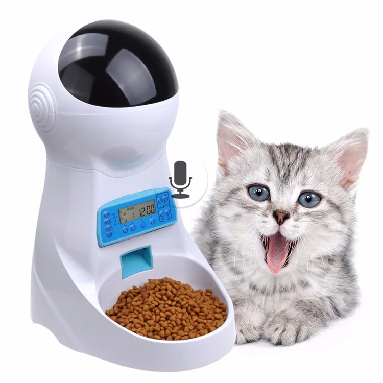 
3L Automatic Pet Feeder Dog Cat Food Dispenser 4 Meals A Day Voice Recorder and Timer Programmable Pet Feeder for Cats and Dogs 