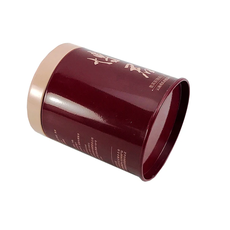 DIA 65*85 MM food grade decorative cylinder tea tin with pressed double lid