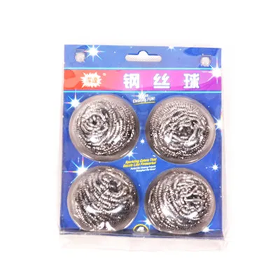 Kitchen steel wire ball scrub brush sink dish washing scrubber pot pan clean steel wire spiral scourer washing cleaning ball