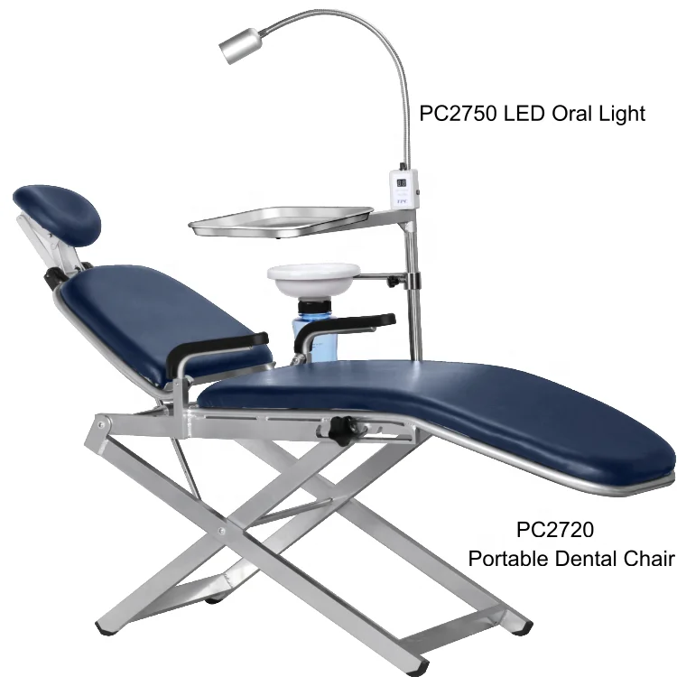 TPC Portable Unit Easy Folded Foldable Chair Dental Folding Chair With Movable LED Oral LED Light
