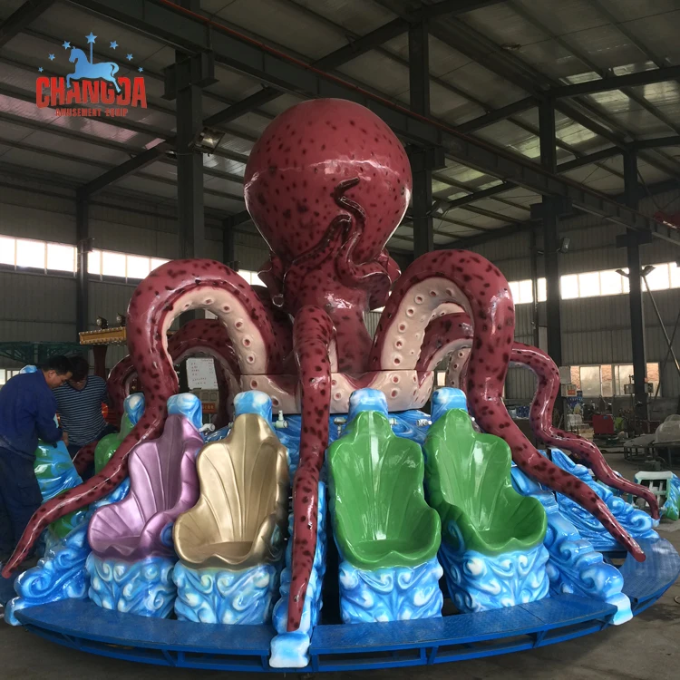 
Changda Rides !!! High Quality Fiberglass Octopus Outdoor Cheap Fairground Rides Small Octopus Polo Rotating For Sale 