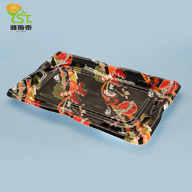 Disposable take away box pp/ps sushi tray with lid