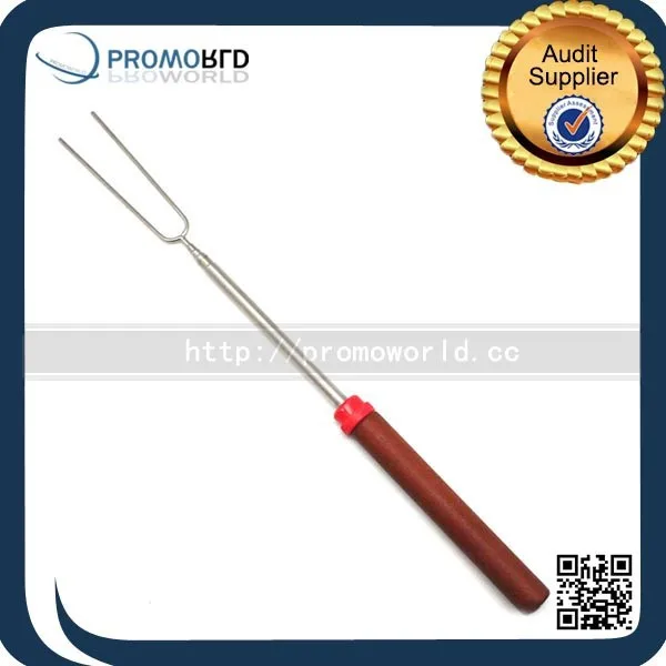 Из нержавеющей стали барбекю вилка деревянной ручкой телескопическая вилка