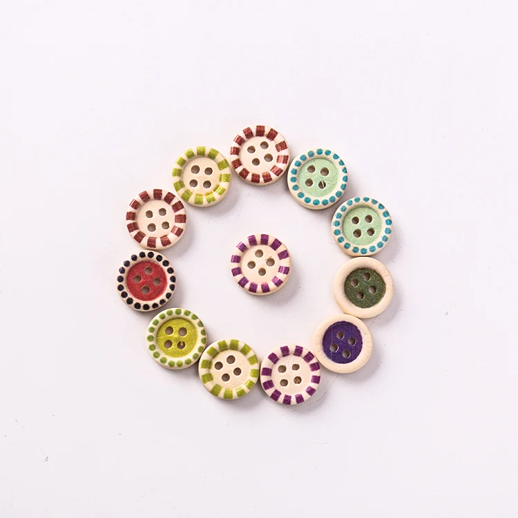 Laser Engraving Black Wooden Button For Clothes