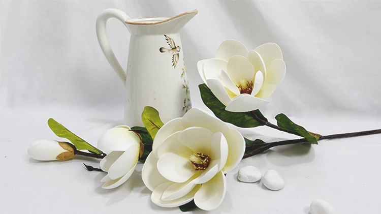DIY home decor artificial flower white foam flowers magnolia for flowers arrangements flores artificiales