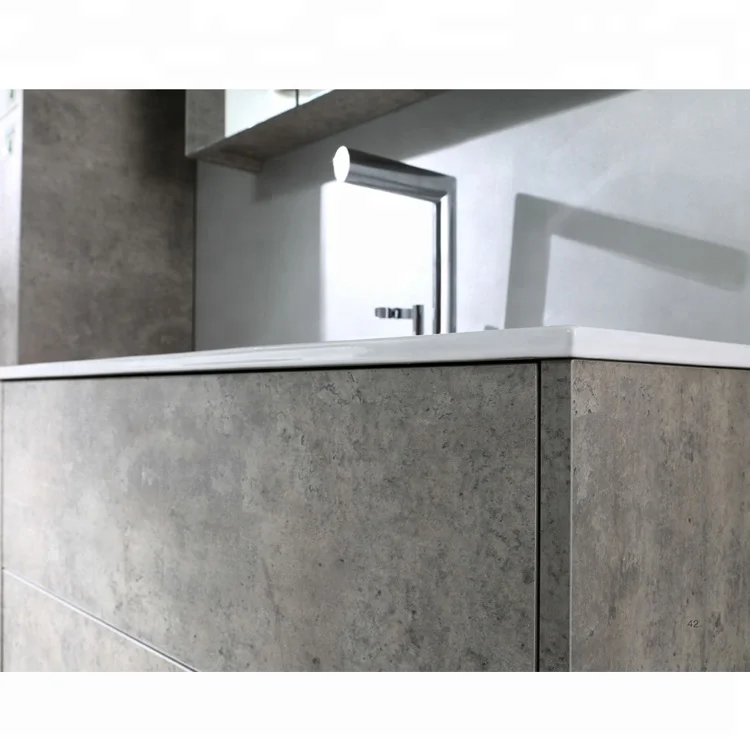 natural wooden new design LED mirror bathroom vanity cabinet washing furniture