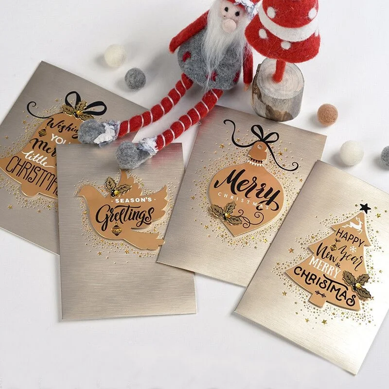 Personalized Beautiful custom printed 3d christmas greeting card and envelope handmade