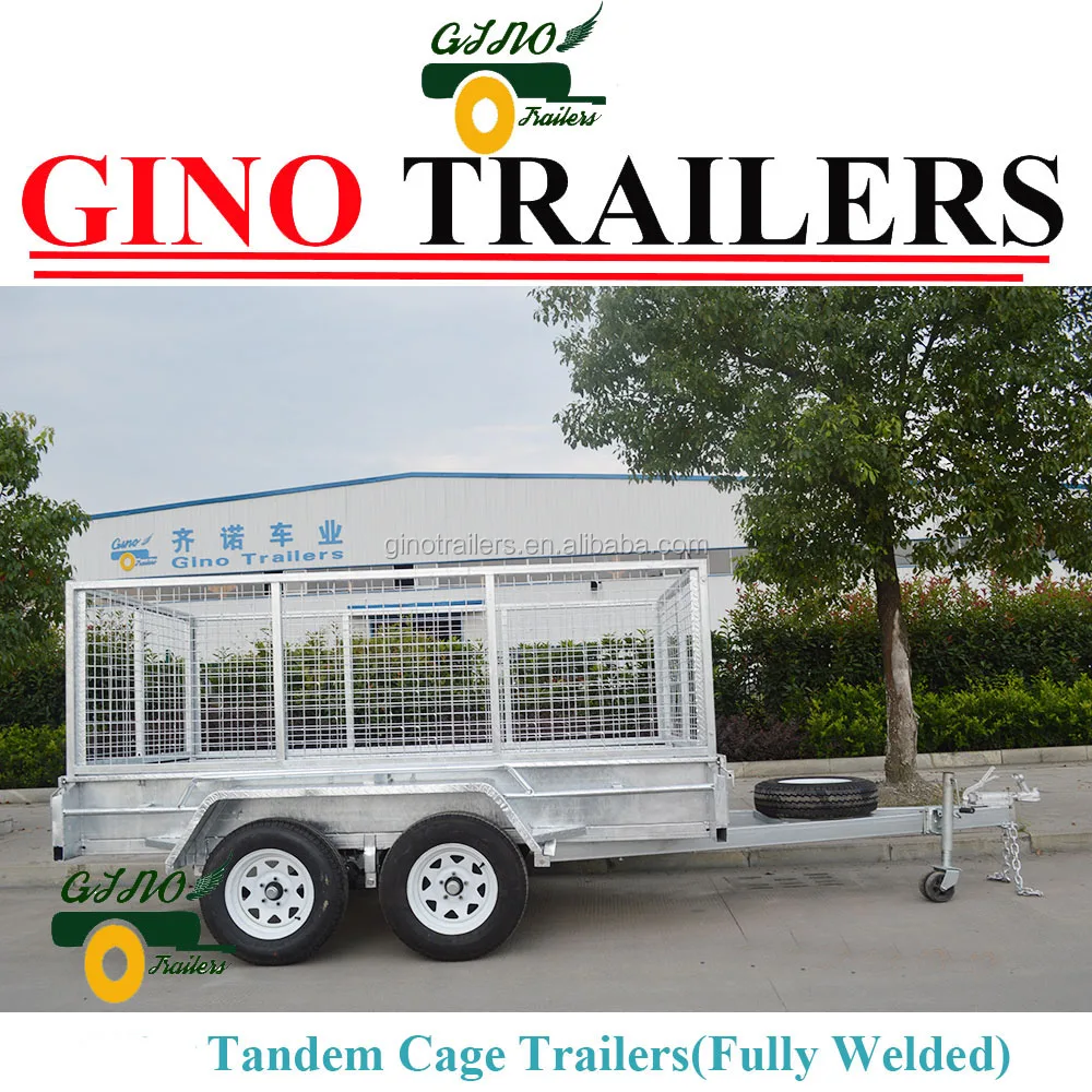 
heavy duty tandem bogie steel cage trailer GN-BT85W 
