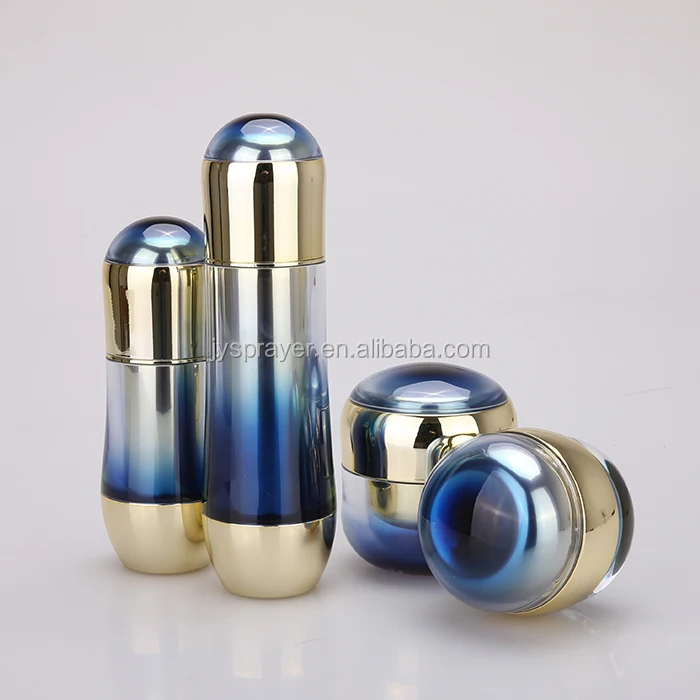 
New arrival acrylic cosmetic packaging 30ml 50ml 60ml airless pump bottle and ball cream jar 