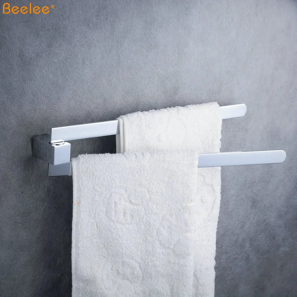 Beelee BA1103 поворотный держатель для полотенец латунь 2-ручный ванная комната качели вешалки одежды вешалка Держатель