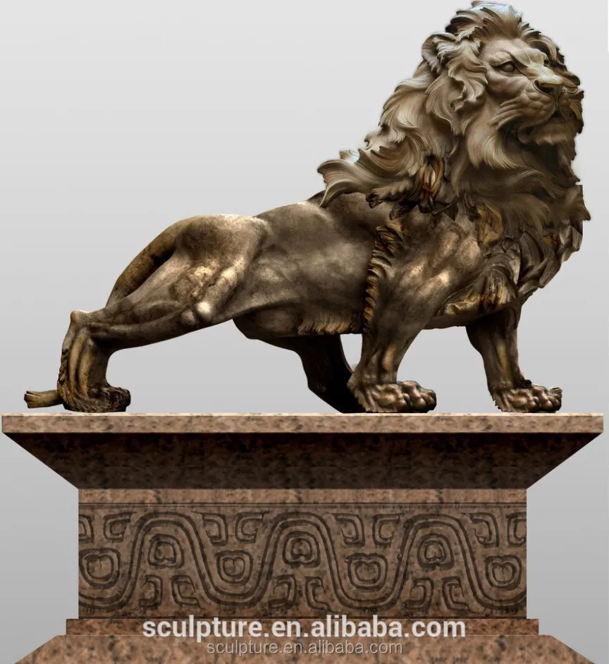 
 Новинка 2016 г., скульптура большого размера в современном стиле с животными для украшения улицы, медная статуя льва для городского здания  