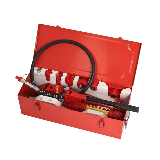 Новый 10 тонн гидравлический Porta Power jack Kit пластиковый корпус с колесами