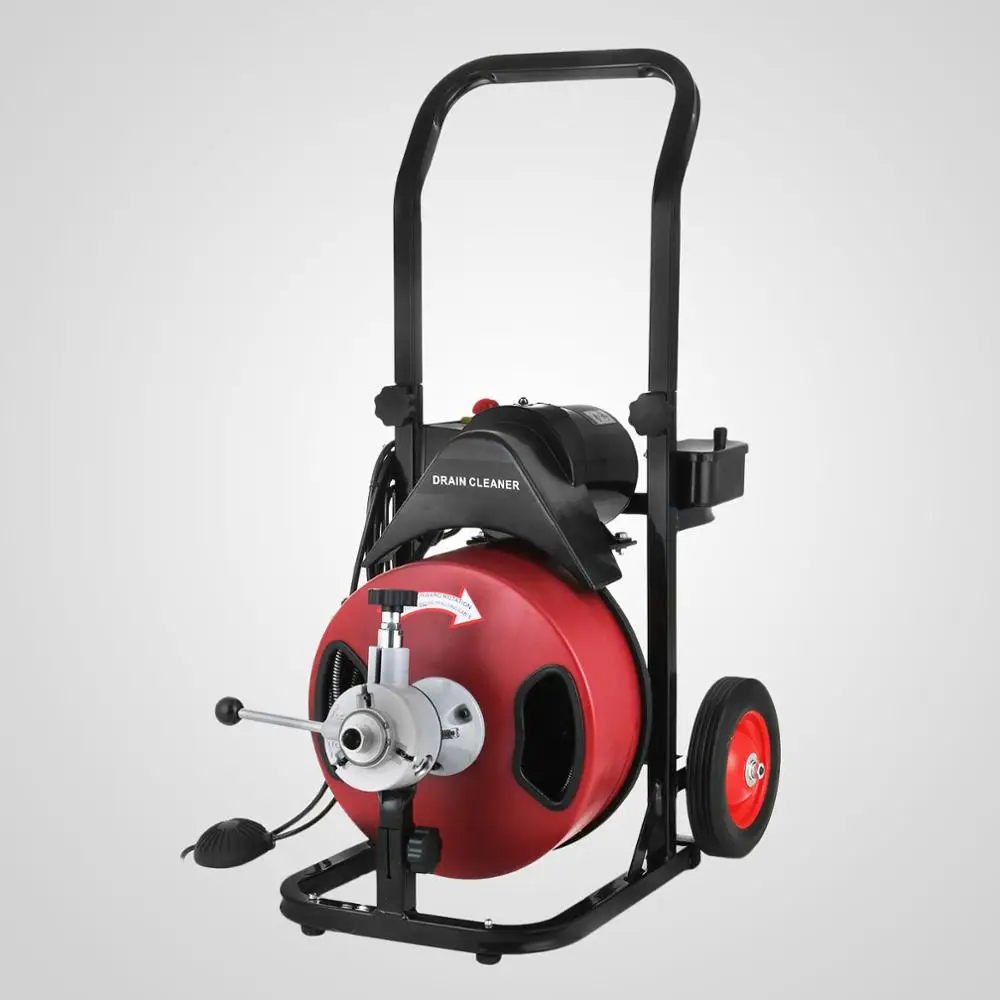 Кабель 50 футов * 1/2 дюйма с резцом, сверхмощное сантехническое оборудование, коммерческий диаметр 2-4 дюйма, Электрический сливной шнек, очиститель Слива труб