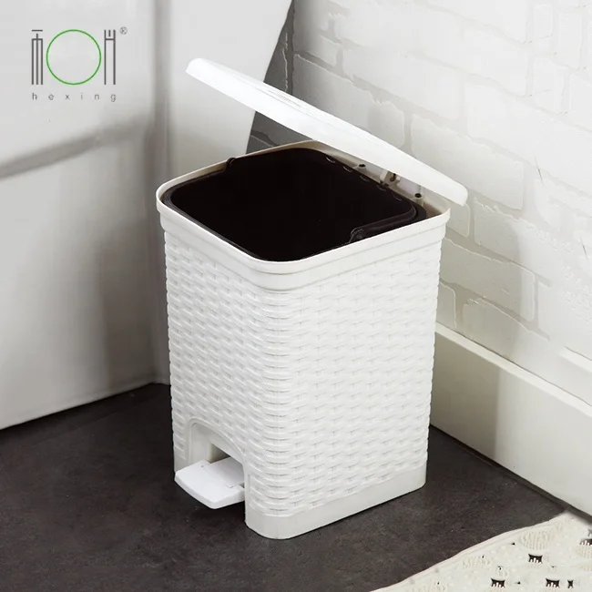 
Plastic small rattan foot pedal 6L kitchen dustbin kitchen waste bin 