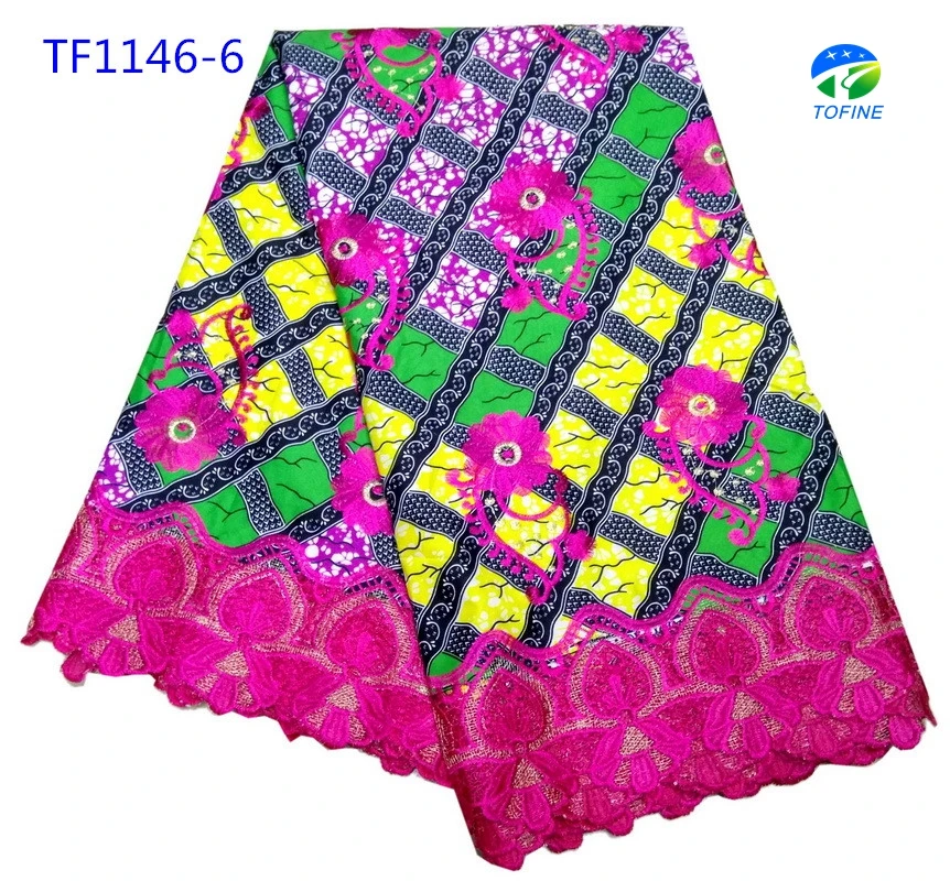 2018 хорошее качество красивый воск Анкары с вышивкой кружева для женщин