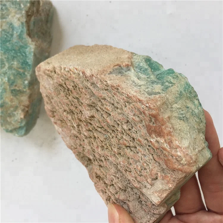 natural raw stone  blue amazonite gemstone crystal rough