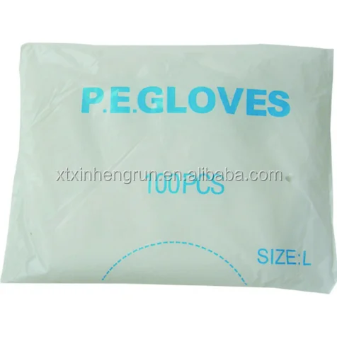
Disposable transparent HDPE protective PE gloves 