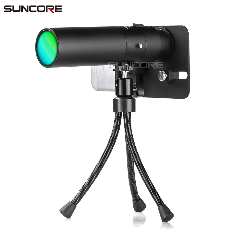 SUNCORE 8x35Focus Optics Multi-Coated Lens BAK4 Prism Spotting Scope with Tripod and Cellphone Adapt