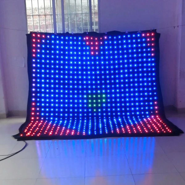 new 2024 Cloth Display Uses LEDs DMX512  RGB LED Vision Curtains For Club KTV Hot indoor concert stage fabric led curtain RGB