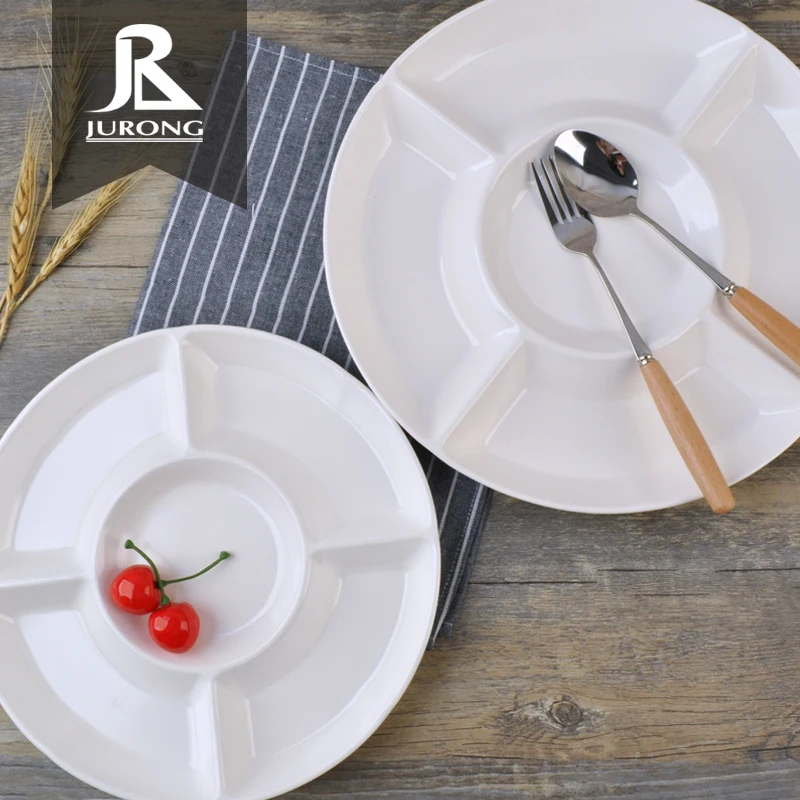 Living ware reusable hard plastic sectional dinner plates wholesale
