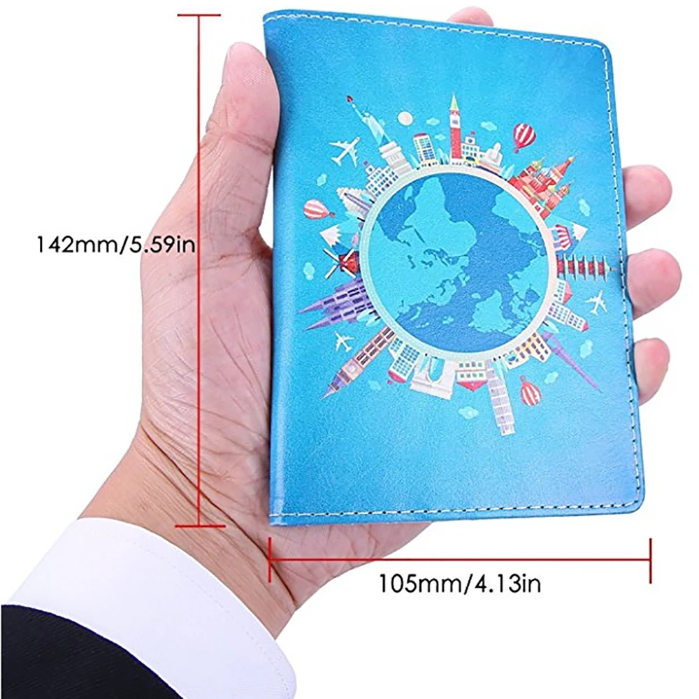Custom High Quality Leather Passport Holder RFID Blocking Premium Travel Wallet Cover Case PU Leather Passport Holder